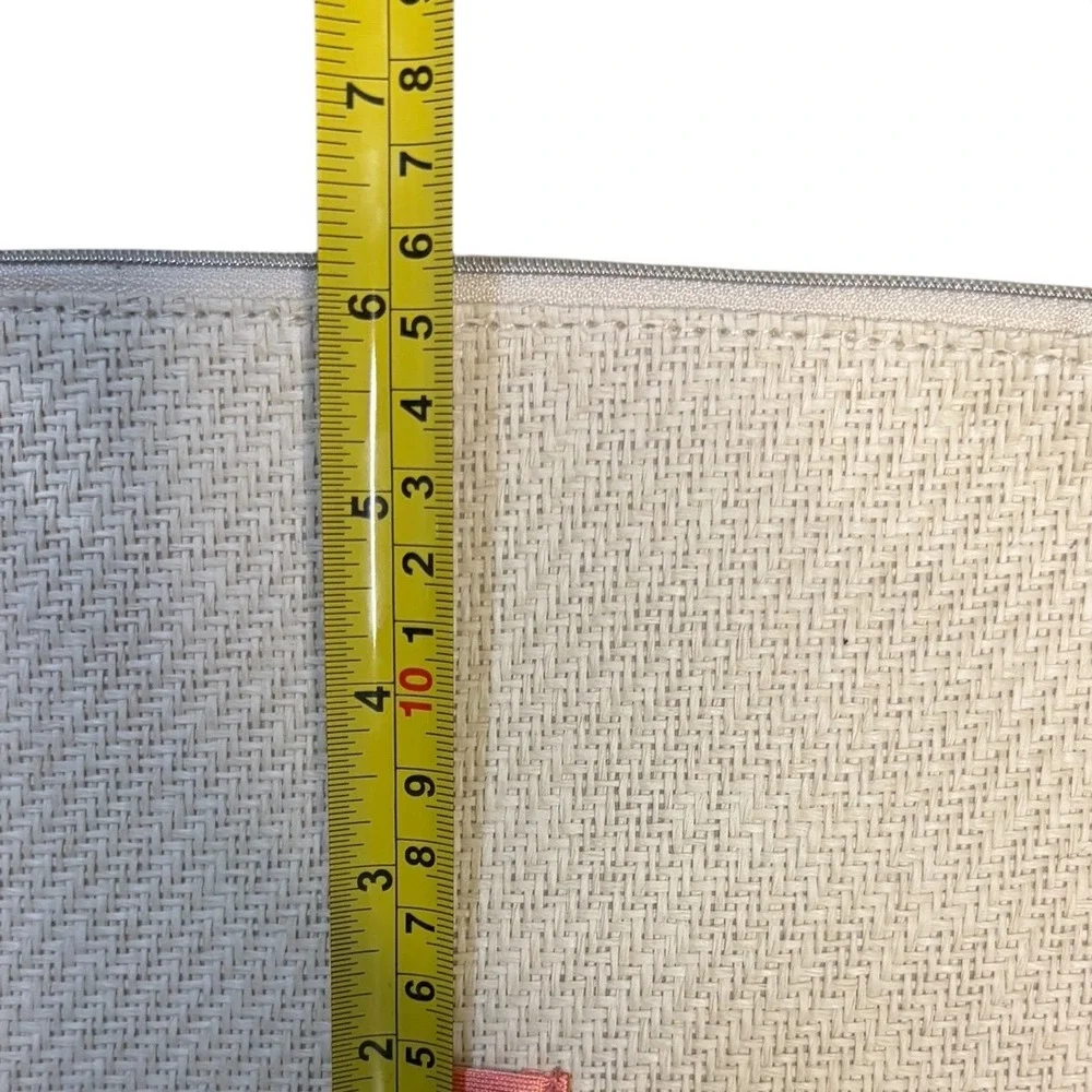 NWOT Armani Beauty Cream Coral Woven Paper Wristlet Pouch Women OS‎